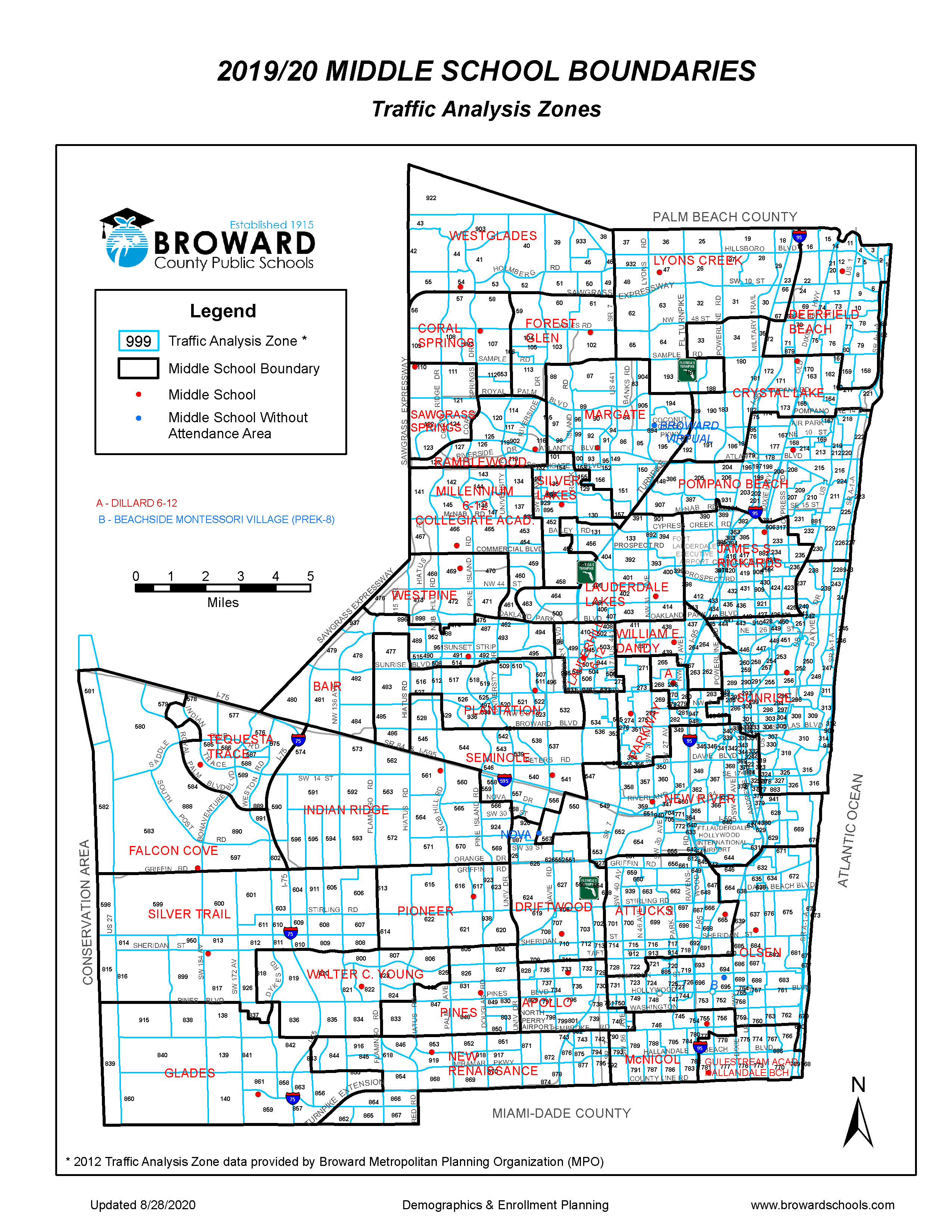 Middle School Boundary Map image 